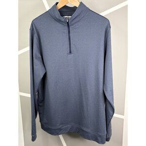 Peter Millar Perth Melange ¼ Zip Men’s L Navy Blue Golf Stretch Performance